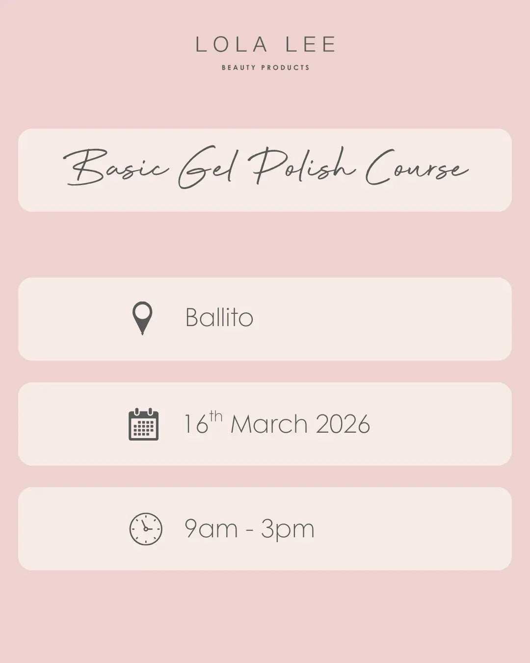 Basic Gel Polish Course - Ballito - Lola Lee Beauty Products -