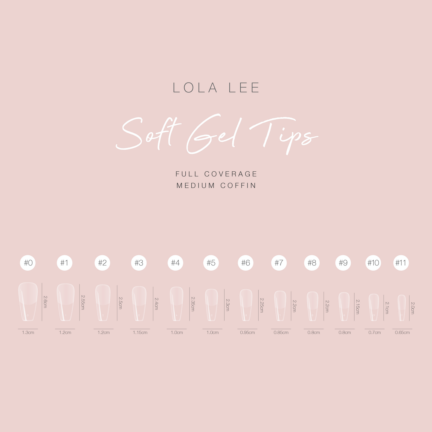 Full Cover Soft Gel Tips (Coffin) - Medium