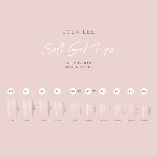Full Cover Soft Gel Tips (Round) - Medium - Lola Lee Beauty Products - Soft Gel Tips