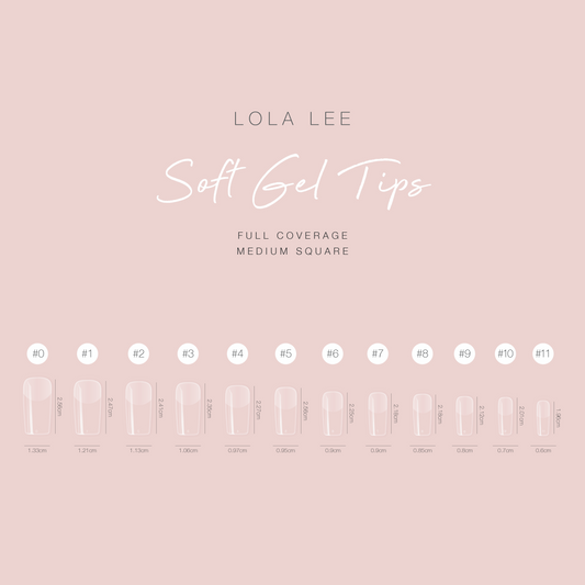 Full Cover Soft Gel Tips (Square) - Medium