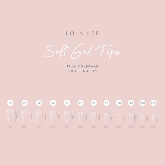 Full Cover Soft Gel Tips (Coffin) - Short