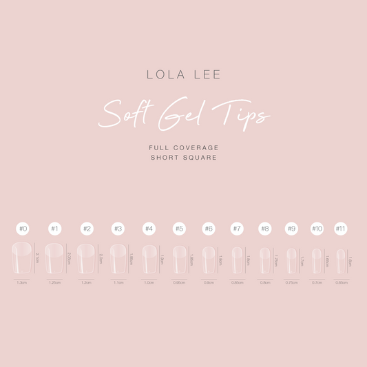 Full Cover Soft Gel Tips (Square) - Short
