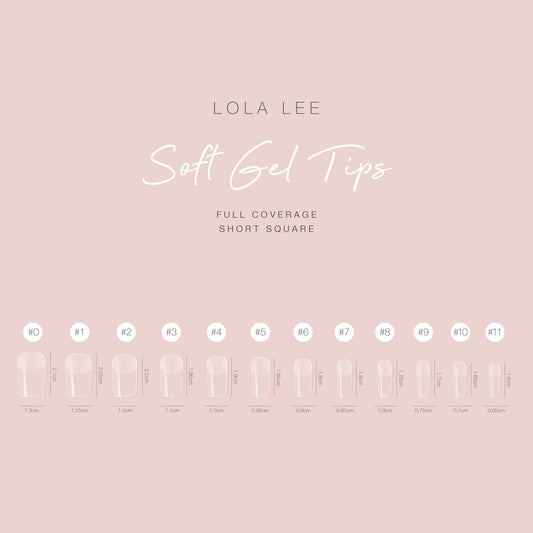 Full Cover Soft Gel Tips (Square) - Short - Lola Lee Beauty Products - Soft Gel Tips