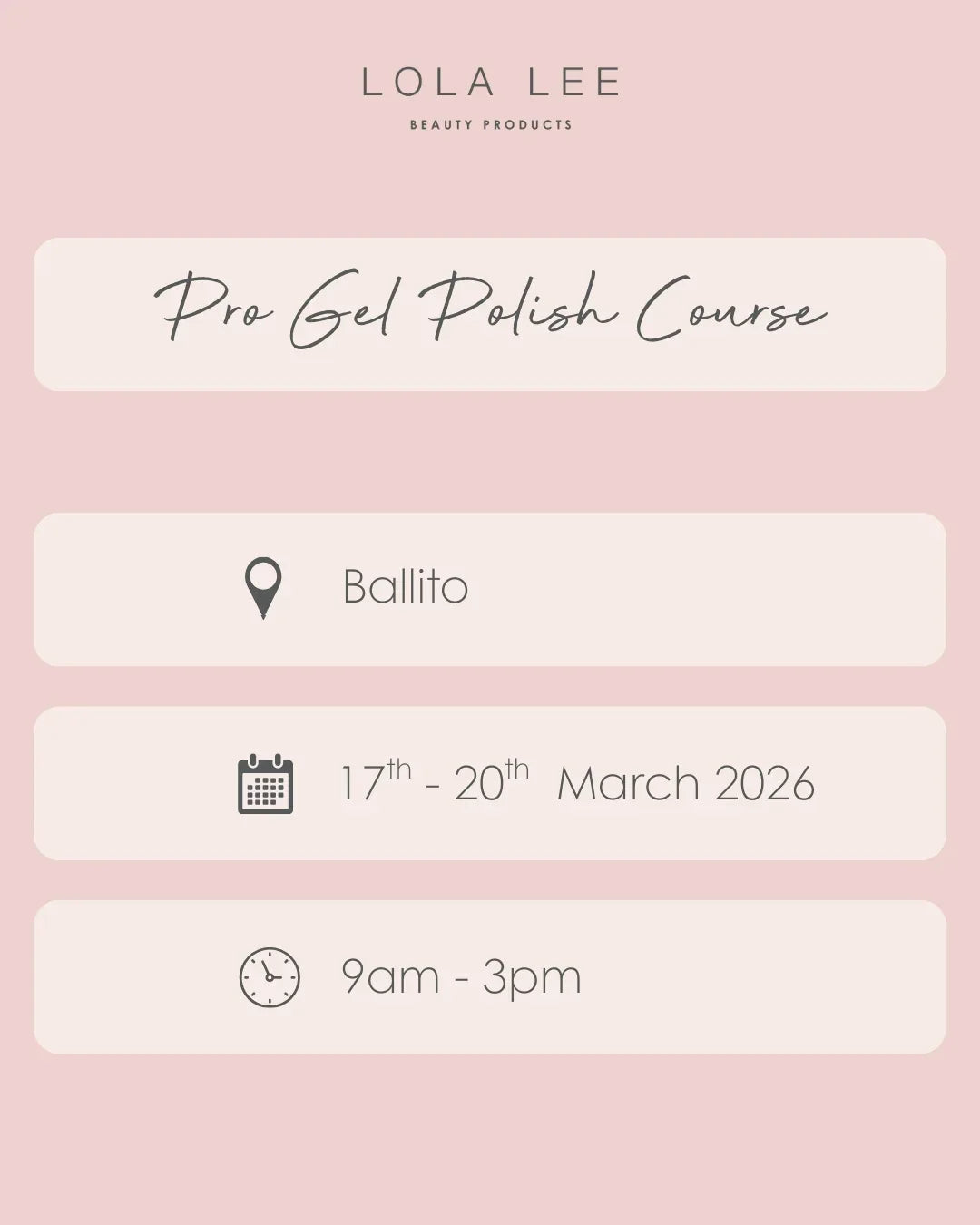 Pro Gel Polish Course - Ballito - Lola Lee Beauty Products - 