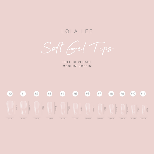 Full Cover Soft Gel Tips (Coffin) - Medium