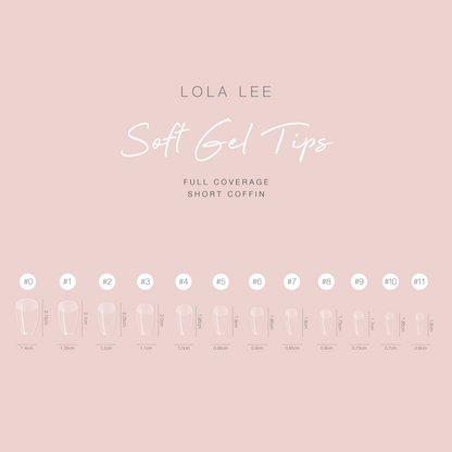 Full Cover Soft Gel Tips (Coffin) - Short